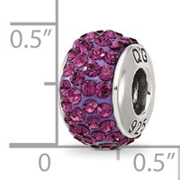 Sterling Silver Reflections February Full Purple Preciosa Crystal Bead view 4