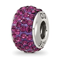 Sterling Silver Reflections February Full Purple Preciosa Crystal Bead view 1