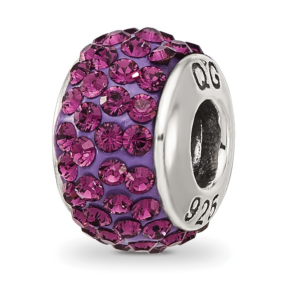 Sterling Silver Reflections February Full Purple Preciosa Crystal Bead