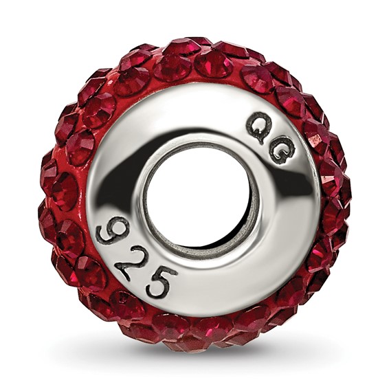 Sterling Silver Reflections January Full Red Preciosa Crystal Bead