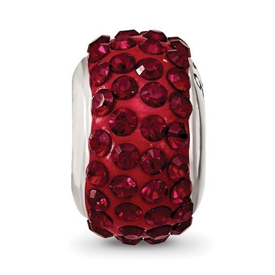 Sterling Silver Reflections January Full Red Preciosa Crystal Bead