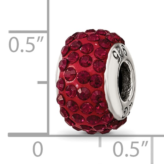 Sterling Silver Reflections January Full Red Preciosa Crystal Bead