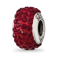 Sterling Silver Reflections January Full Red Preciosa Crystal Bead view 1