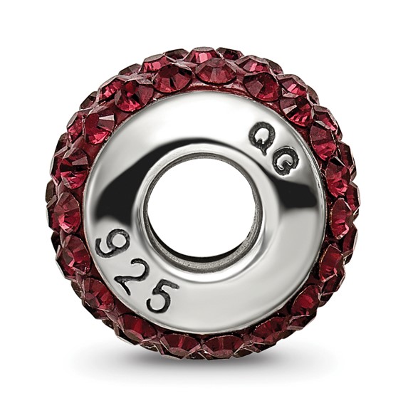 Sterling Silver Reflections June Full Red Preciosa Crystal Bead