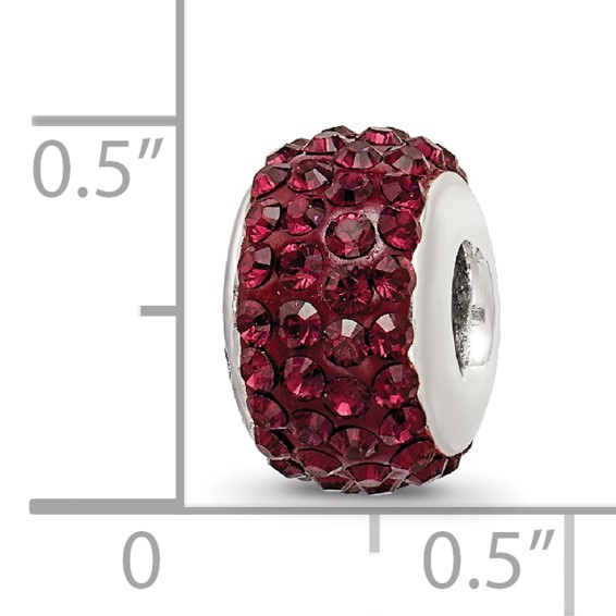 Sterling Silver Reflections June Full Red Preciosa Crystal Bead