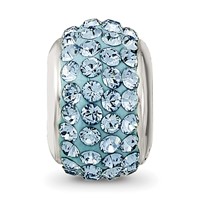 Sterling Silver Reflections March Full Light Blue Preciosa Crystal Bead view 3