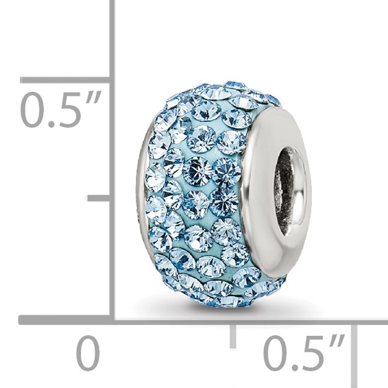 Sterling Silver Reflections March Full Light Blue Preciosa Crystal Bead
