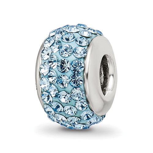 Sterling Silver Reflections March Full Light Blue Preciosa Crystal Bead