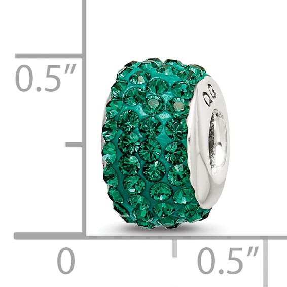 Sterling Silver Reflections May Full Green Preciosa Crystal Bead
