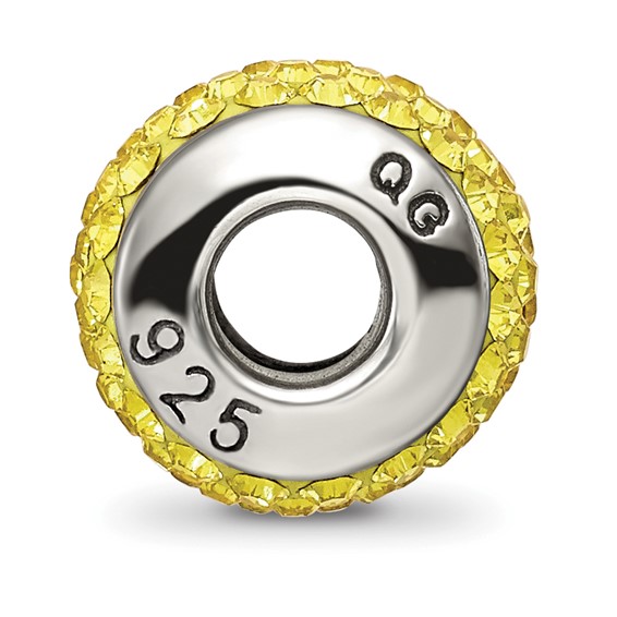 Sterling Silver Reflections November Full Yellow Preciosa Crystal Bead