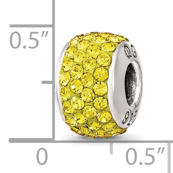 Sterling Silver Reflections November Full Yellow Preciosa Crystal Bead