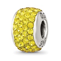 Sterling Silver Reflections November Full Yellow Preciosa Crystal Bead view 1