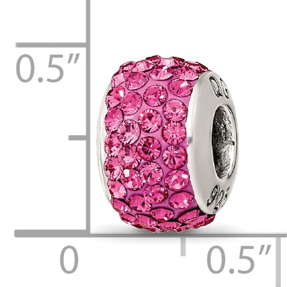 Sterling Silver Reflections October Full Pink Preciosa Crystal Bead