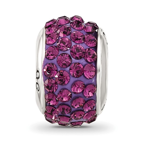 Sterling Silver Reflections February Full Purple Preciosa Crystal Bead