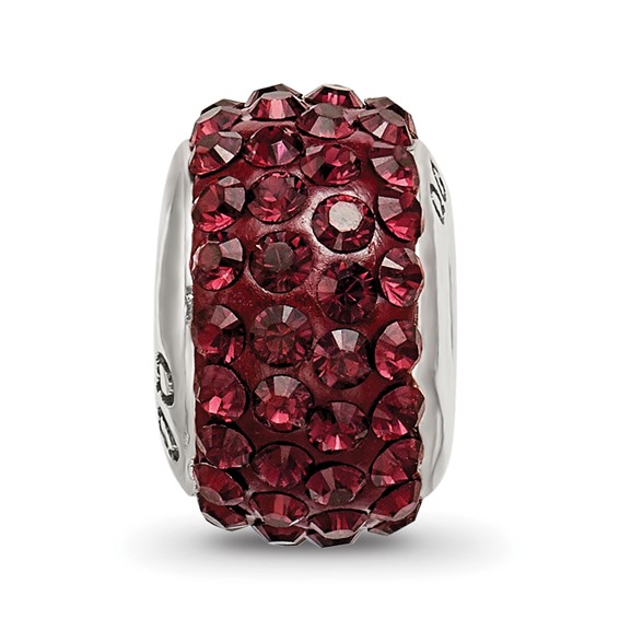 Sterling Silver Reflections June Full Red Preciosa Crystal Bead