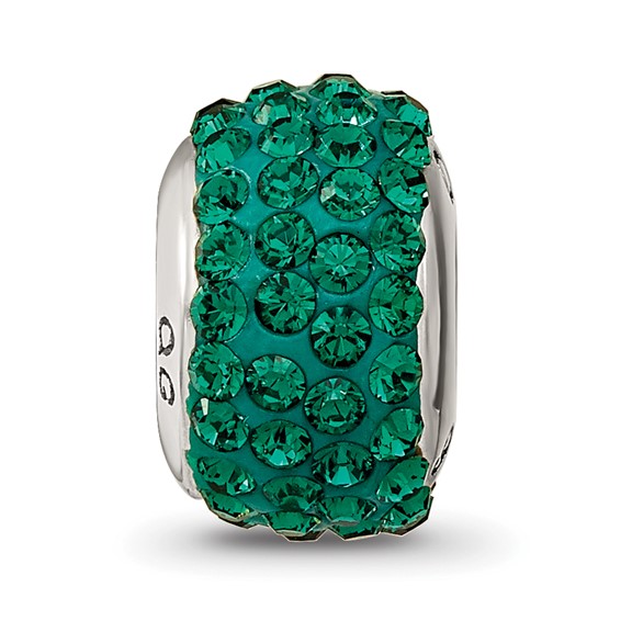 Sterling Silver Reflections May Full Green Preciosa Crystal Bead