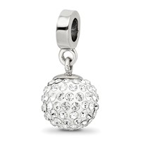 Sterling Silver Reflections April Preciosa Crystal Ball Dangle Bead view 1