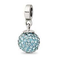 Sterling Silver Reflections Dec Preciosa Crystal Ball Dangle Bead view 1