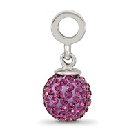 Sterling Silver Reflections Feb Preciosa Crystal Ball Dangle Bead view 2