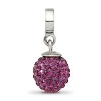 Sterling Silver Reflections Feb Preciosa Crystal Ball Dangle Bead view 4