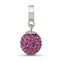Sterling Silver Reflections Feb Preciosa Crystal Ball Dangle Bead view 5