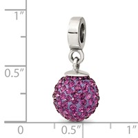 Sterling Silver Reflections Feb Preciosa Crystal Ball Dangle Bead view 3