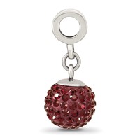Sterling Silver Reflections Jan Preciosa Crystal Ball Dangle Bead view 2