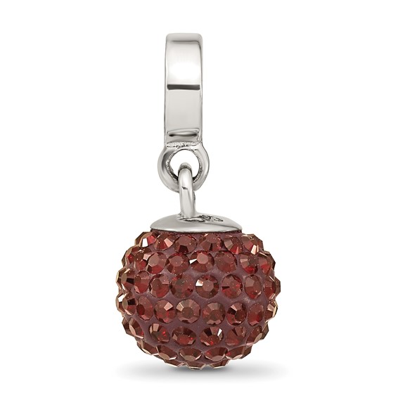 Sterling Silver Reflections Jan Preciosa Crystal Ball Dangle Bead