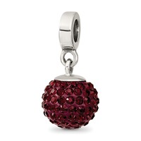 Sterling Silver Reflections Jan Preciosa Crystal Ball Dangle Bead view 1