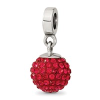Sterling Silver Reflections July Preciosa Crystal Ball Dangle Bead view 1