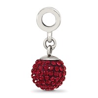 Sterling Silver Reflections June Red Preciosa Crystal Ball Dangle Bead view 2