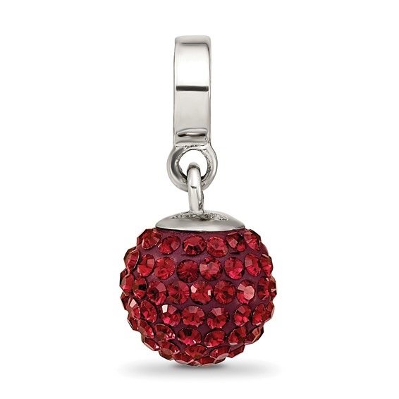 Sterling Silver Reflections June Red Preciosa Crystal Ball Dangle Bead