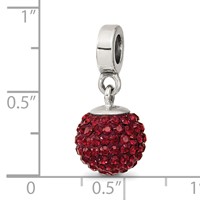 Sterling Silver Reflections June Red Preciosa Crystal Ball Dangle Bead view 3