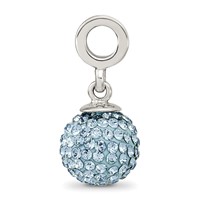 Sterling Silver Reflections March Preciosa Crystal Ball Dangle Bead view 2
