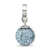 Sterling Silver Reflections March Preciosa Crystal Ball Dangle Bead view 4