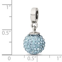 Sterling Silver Reflections March Preciosa Crystal Ball Dangle Bead view 3
