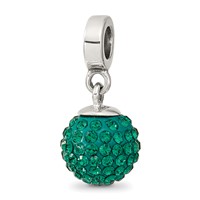 Sterling Silver Reflections May Preciosa Crystal Ball Dangle Bead view 1
