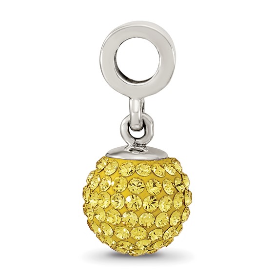Sterling Silver Reflections Nov Preciosa Crystal Ball Dangle Bead