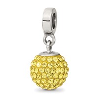 Sterling Silver Reflections Nov Preciosa Crystal Ball Dangle Bead view 1