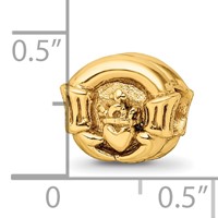 Sterling Silver Gold-plated Reflections Claddagh Bead view 4