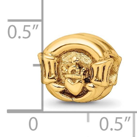 Sterling Silver Gold-plated Reflections Claddagh Bead