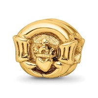 Sterling Silver Gold-plated Reflections Claddagh Bead view 1