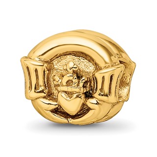Sterling Silver Gold-plated Reflections Claddagh Bead