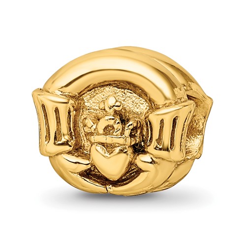 Sterling Silver Gold-plated Reflections Claddagh Bead