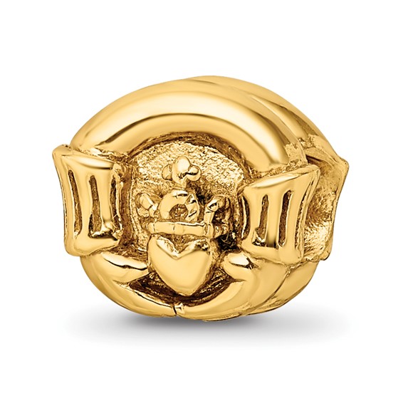 Sterling Silver Gold-plated Reflections Claddagh Bead