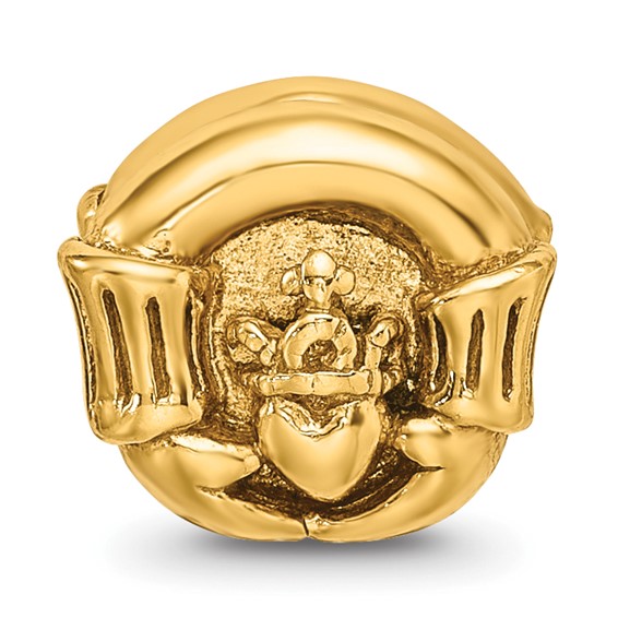 Sterling Silver Gold-plated Reflections Claddagh Bead
