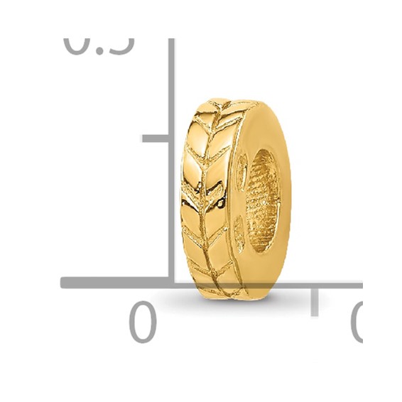 Sterling Silver Reflections Gold-plated Grooved Spacer Bead
