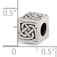 Sterling Silver Reflections Celtic Block Bead view 4