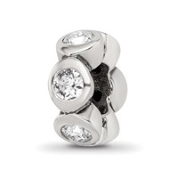 Sterling Silver Reflections April Preciosa Crystal Birthstone Bead view 1