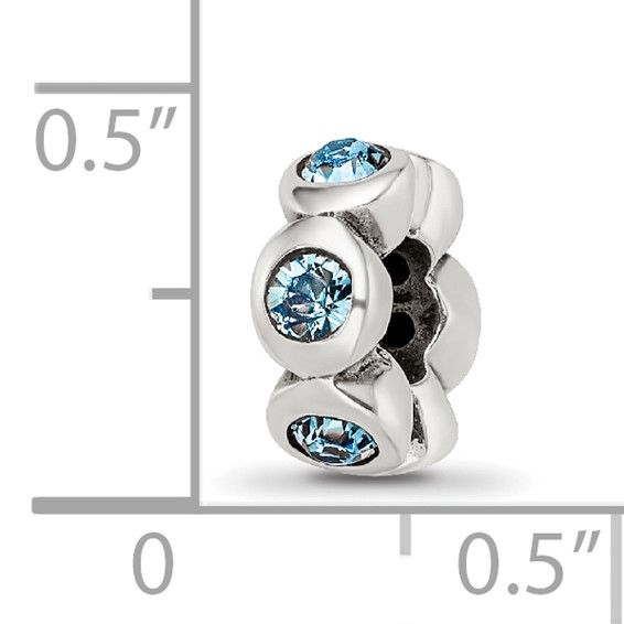 Sterling Silver Reflections Dec Preciosa Crystal Birthstone Bead